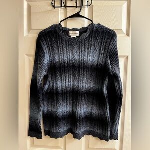 ALFRED DUNNER~Black/Blue Ombré Knit Sweater~M